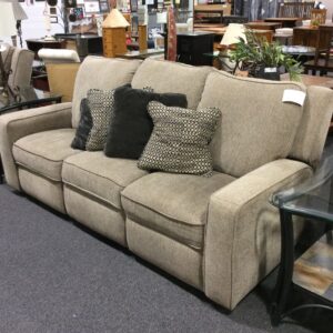 Tan Couch with Automatic Recliners