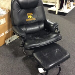 Leather Chair with Ottoman