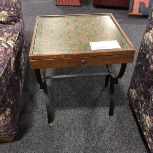 Vintage Chess Table with Game Pieces