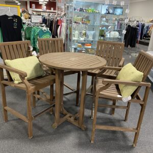 5PC Teak Kingsley Bate Tall Table with 4 Chairs