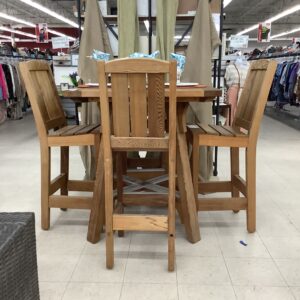 Wooden Bar Stools & Table
