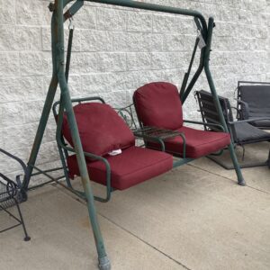 Green Metal Swing Bench