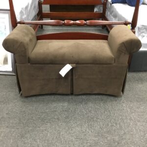 Suede Foot Bench with Storage