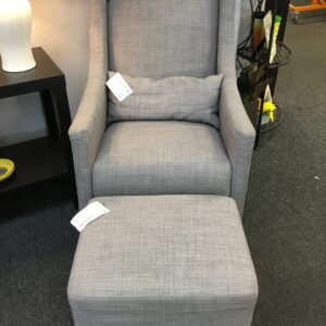 Gray Rocking Chair with Foot Stool