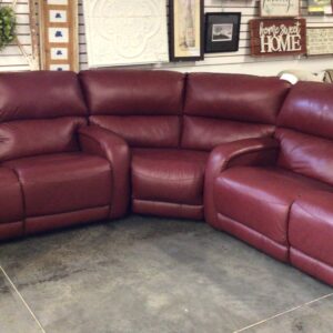 Flexsteel Red Leather Sectional