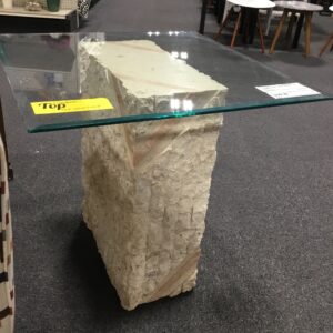 Stone Table with Glass Top