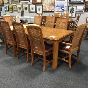 Table with 2 Leaves & 8 Chairs