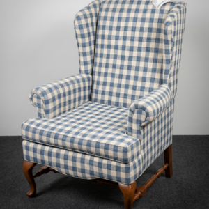 Checkered Wingback Chair