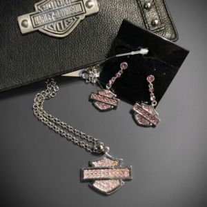 Harley Davidson Necklace & Earrings Set