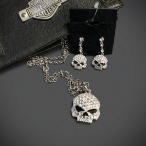 Harley Davidson Necklace & Earrings Set