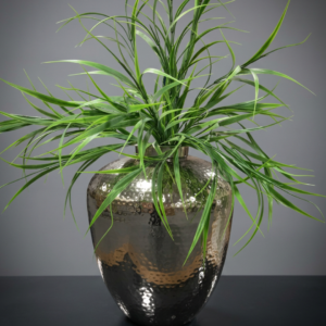 Silver Vase with Greenery