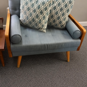 Blue Chair with 2 Pillows