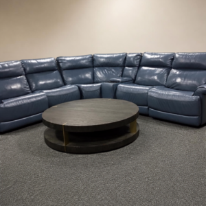 Blue Electric Leather Recliner