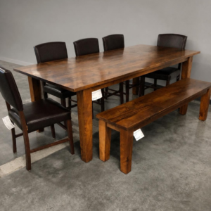 Dining Table with Bench & 5 Chairs
