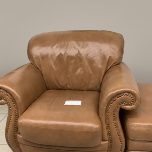 Leather Oversized Chair with Ottoman
